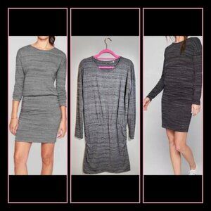 ATHLETA Athletic Dress | size M | Gray Heather | Long Sleeve | Cinch Waist